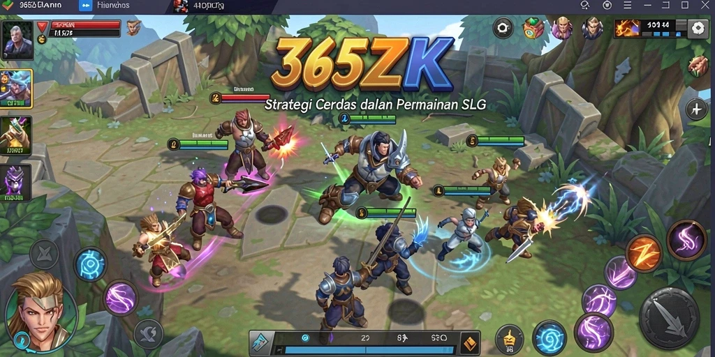 Tangkapan layar permainan 365ZK menampilkan aksi strategi SLG yang mendebarkan.