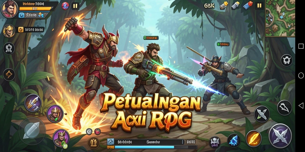 Tangkapan layar aksi epik dari game ARPG 66K.