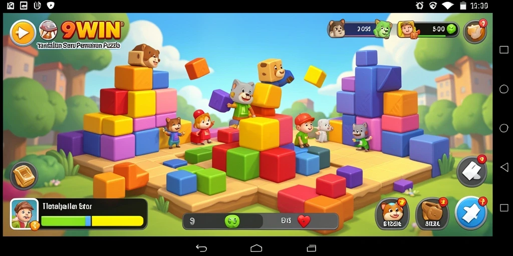 Screenshot gameplay 9WIN menampilkan tingkat keseruan dalam menyelesaikan teka-teki.