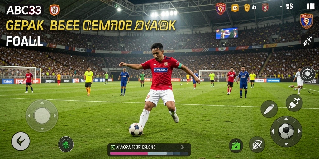 Tampilan gameplay ABC33 yang menarik dalam permainan sepak bola.