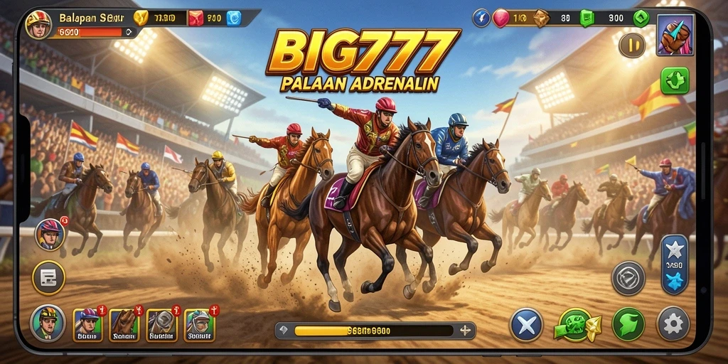 Screenshot utama BIG777 menampilkan aksi balapan yang mendebarkan.