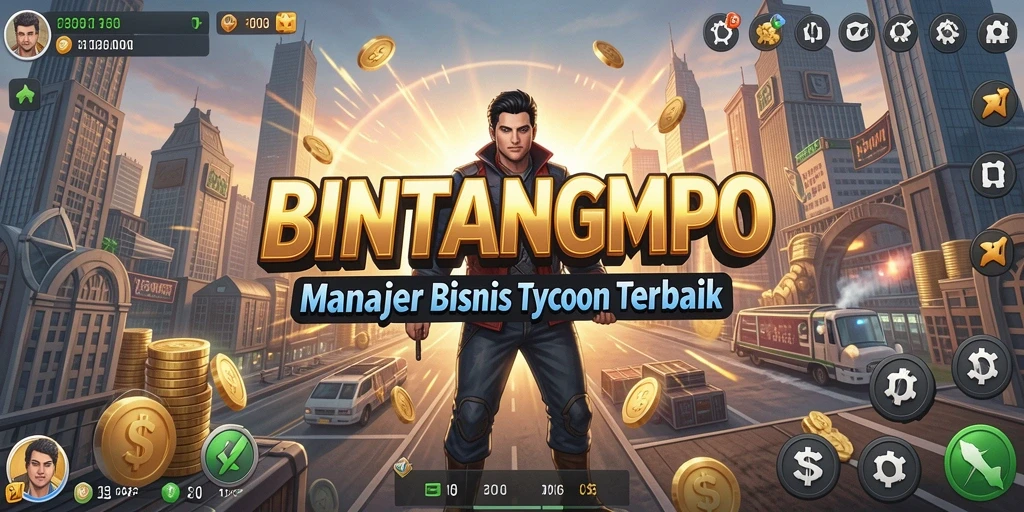 Screenshot BINTANGMPO menampilkan gameplay seru manajemen bisnis Tycoon.