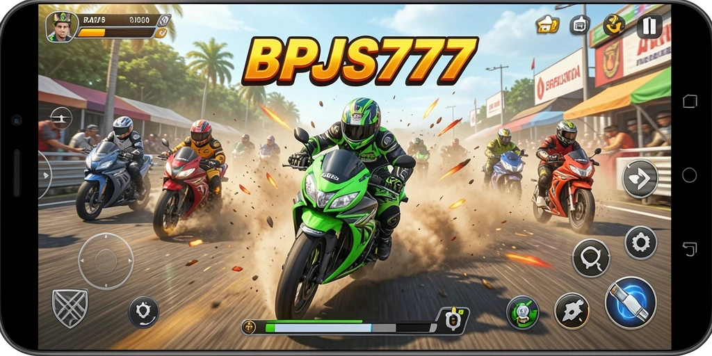 Tampilan menarik dari aksi balapan motor di BPJS777.