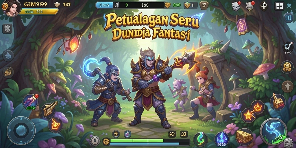 Tampilan gameplay GIM999 menampilkan aksi seru di dunia RPG.