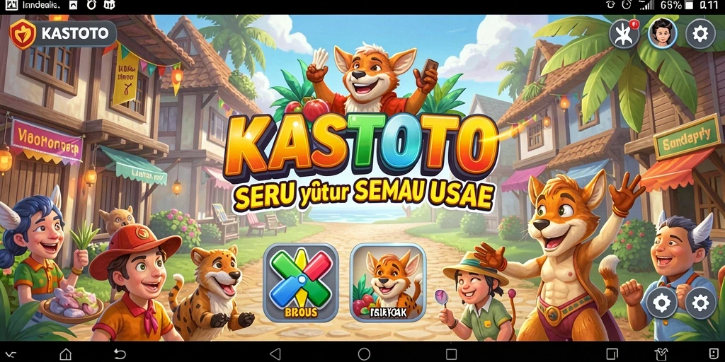Tangkapan layar KASTOTO menampilkan visual menarik dari gameplay Arcade.