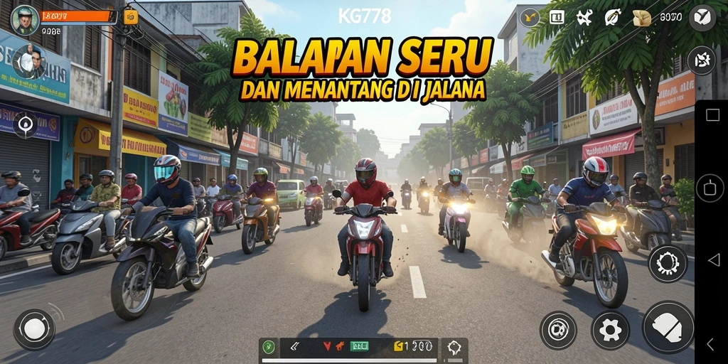 Tampilan gameplay balapan yang mendebarkan di KG778.