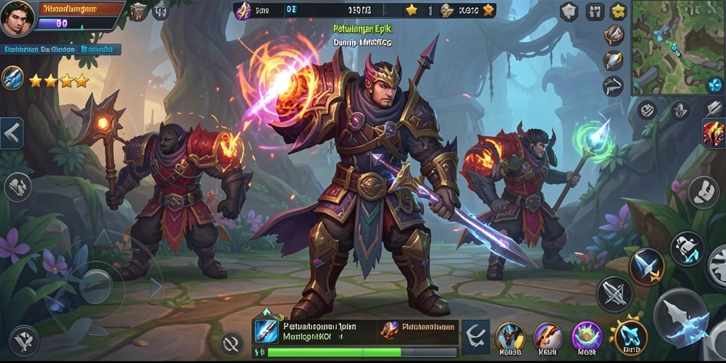 Screenshot gameplay KKRP yang menampilkan pertarungan seru dan pemandangan indah.