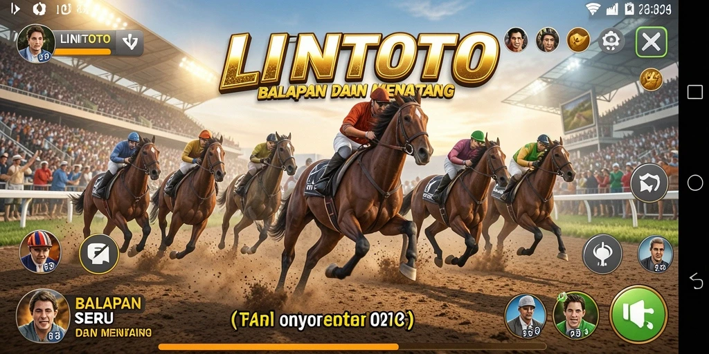 Tampilan gameplay balapan seru di LINITOTO dengan berbagai kendaraan.