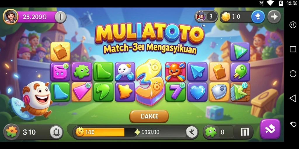 Tampilan menarik dari gameplay MULIATOTO dengan aksi mencocokkan bola berwarna.