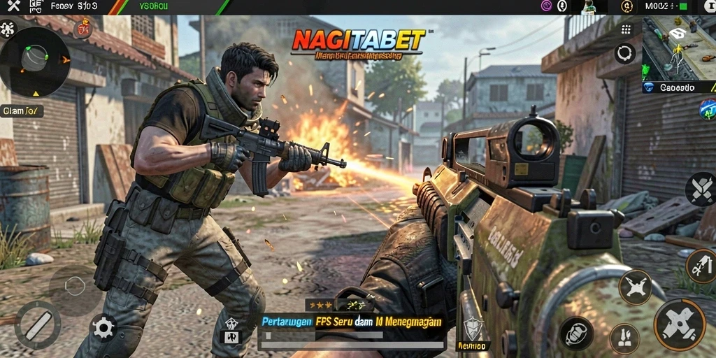 Screenshot gameplay NAGITABET menampilkan aksi tembak-menembak yang seru.