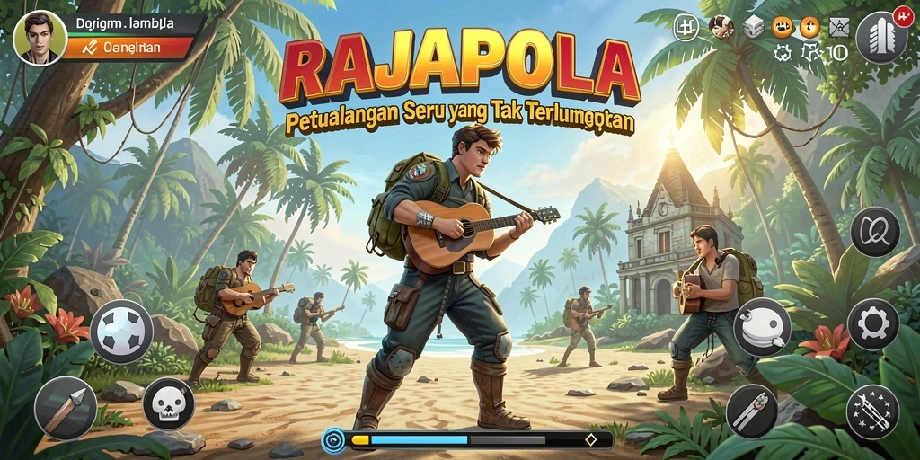Gameplay seru di dunia petualangan RAJAPOLA dengan karakter unik.
