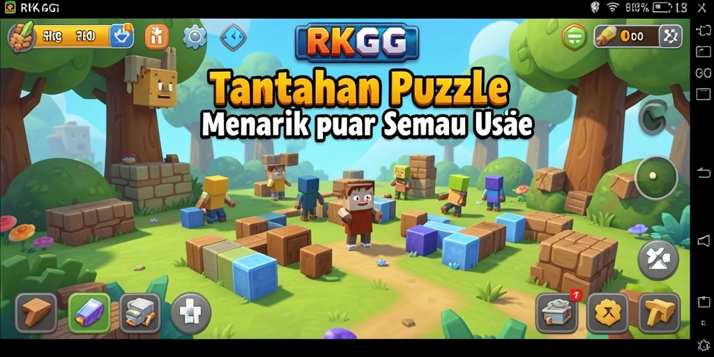 Tampilan gameplay RKGG dengan tantangan puzzle yang menarik.